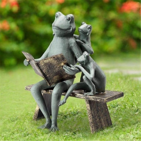 Rickis Rugs Reading Frog Family Garden Sculpture RI2480994